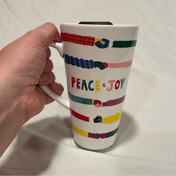 Peace & Joy travel mug with handle by St. Nicholas Square - Picture 3 of 9